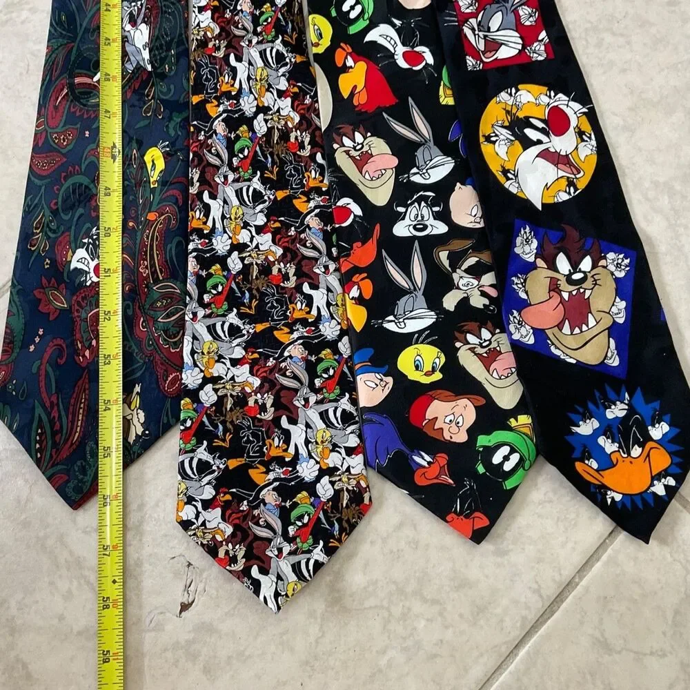 Looney Tunes Mania Vintage classic Tie lot of 4 1990's Y2K Marvin the Martian +
